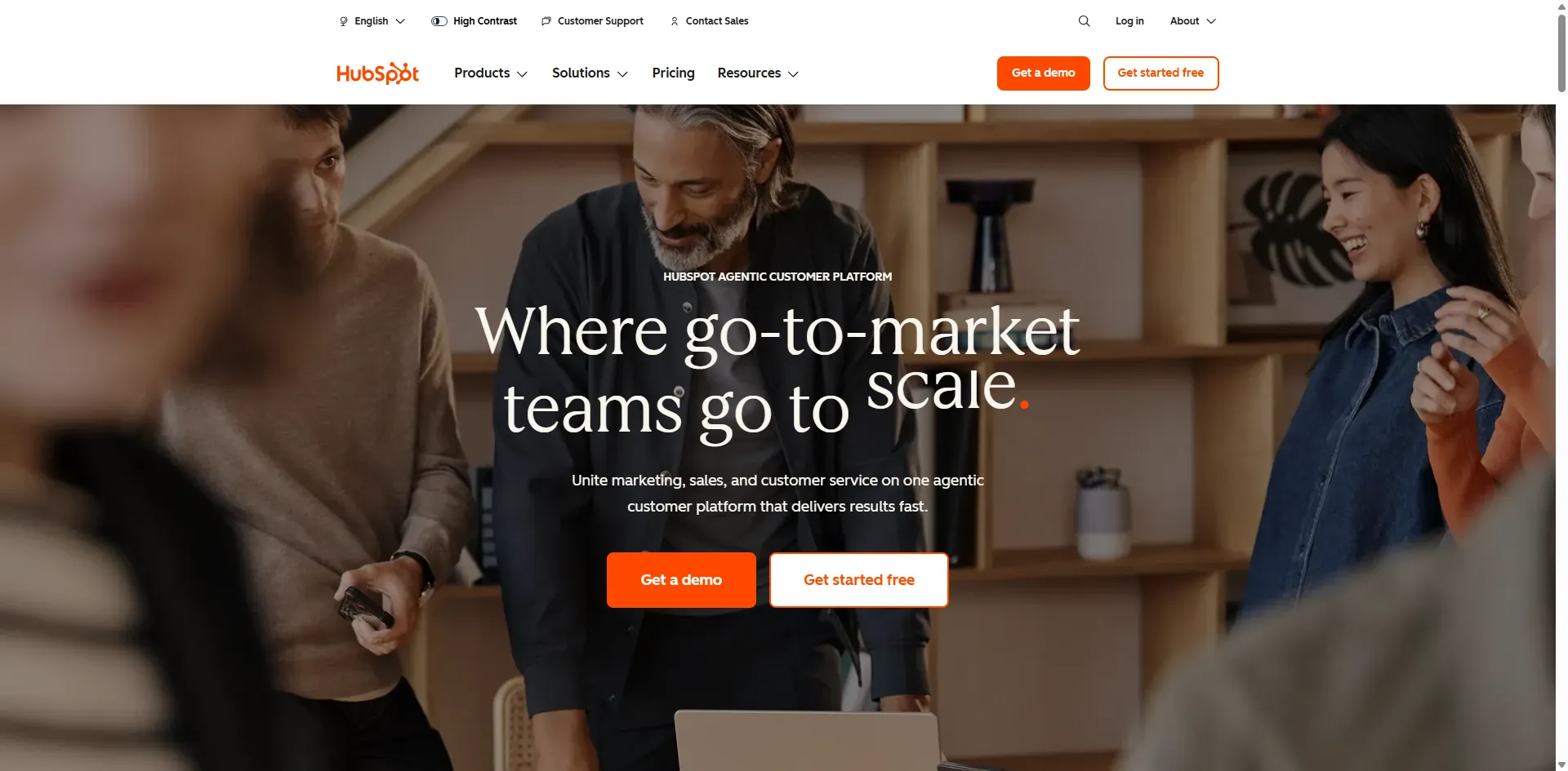 HubSpot website homepage