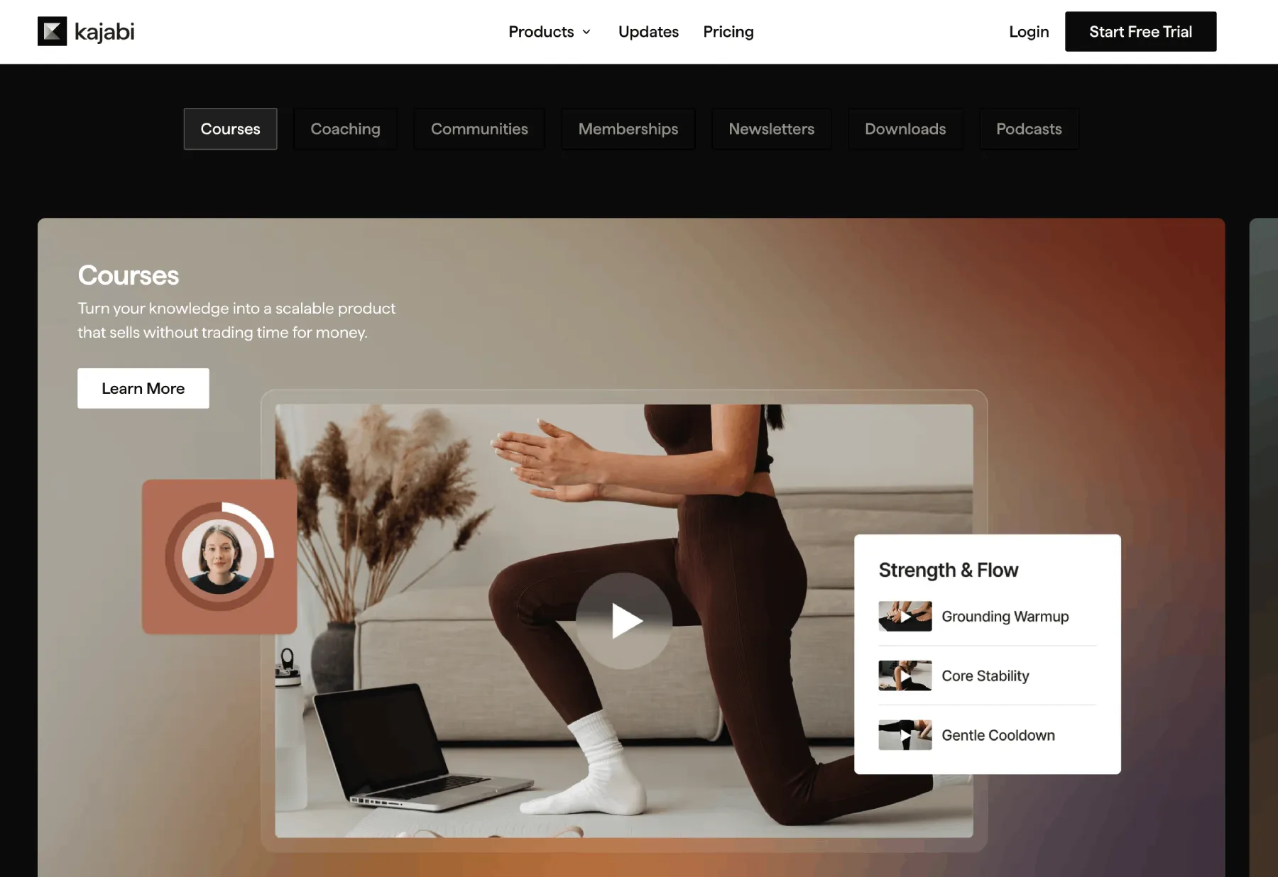 Kajabi website homepage