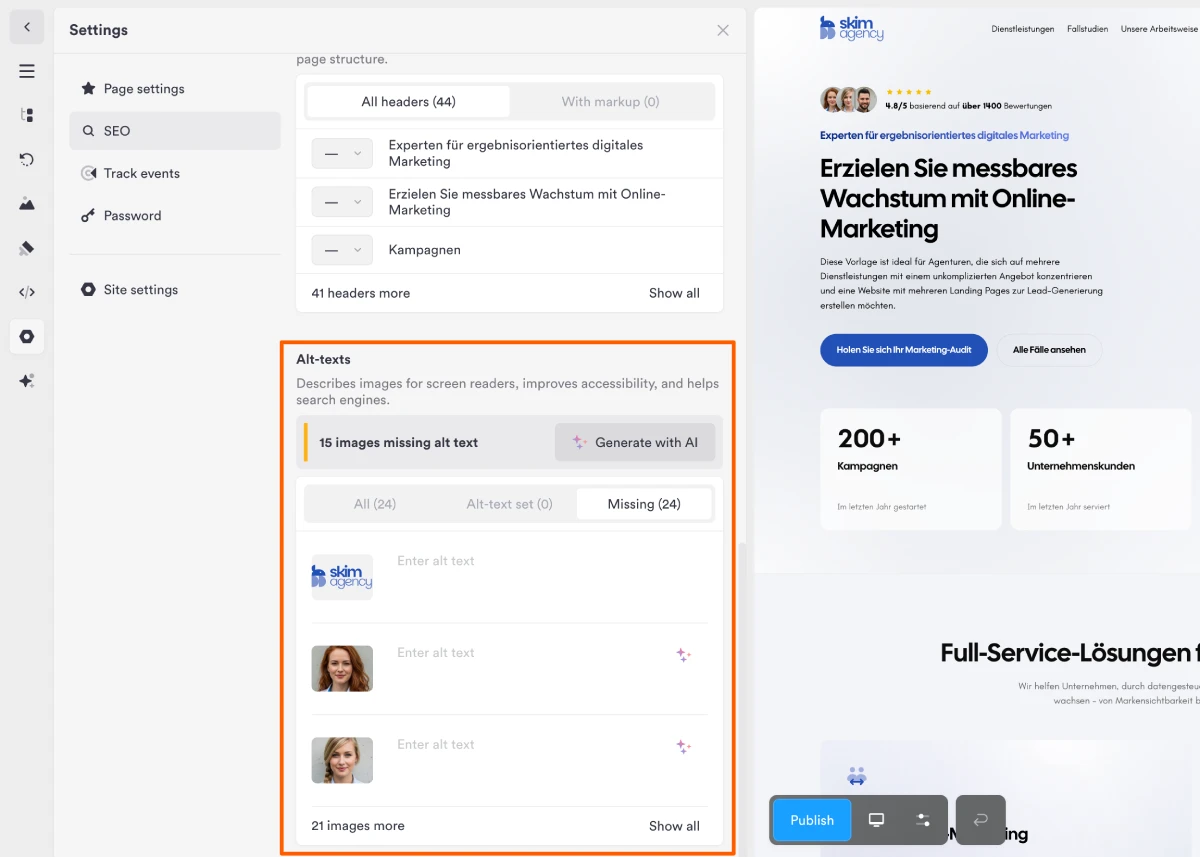 Onepage.io AI SEO features