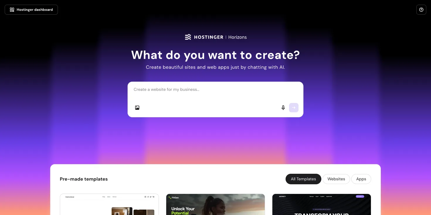Hostinger AI Website Builder