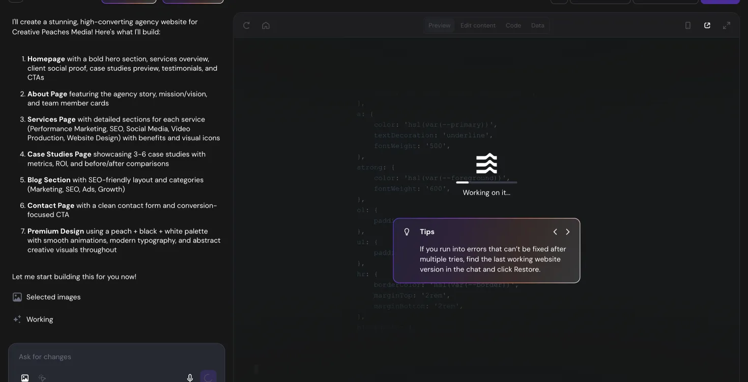 Hostinger Horizons Builder