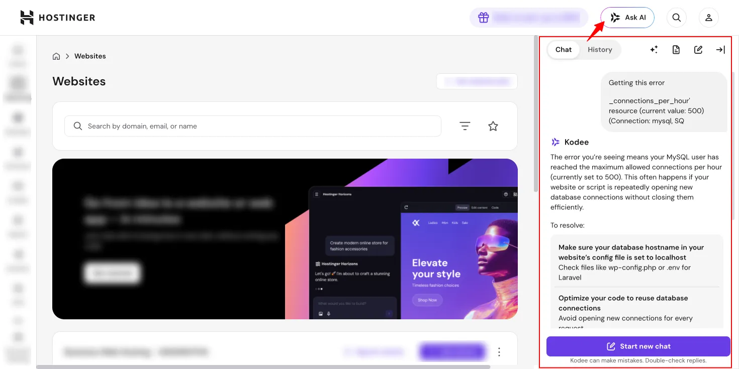 Hostinger Live Chat Support