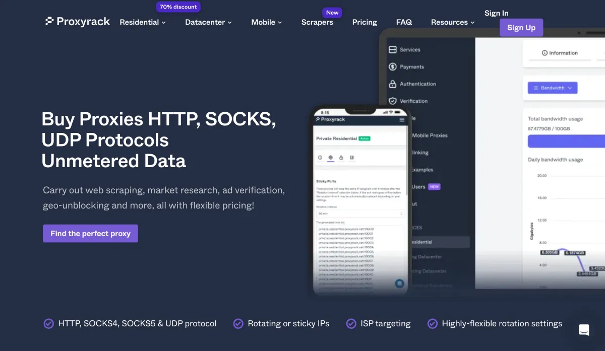 ProxyRack Homepage