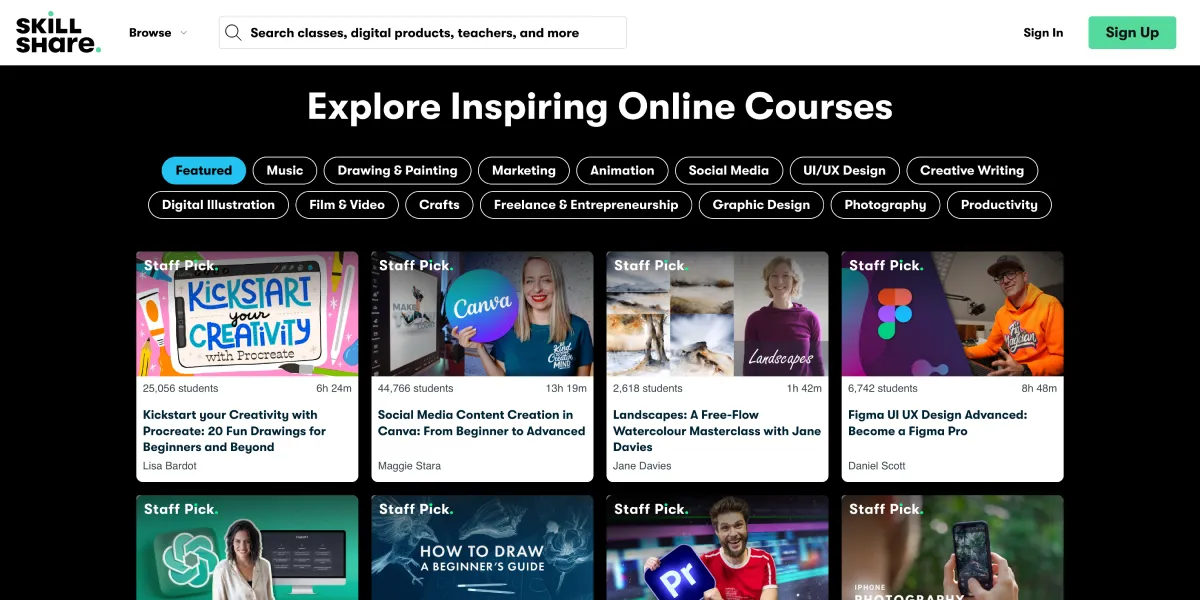 Skillshare Online Learning Platform