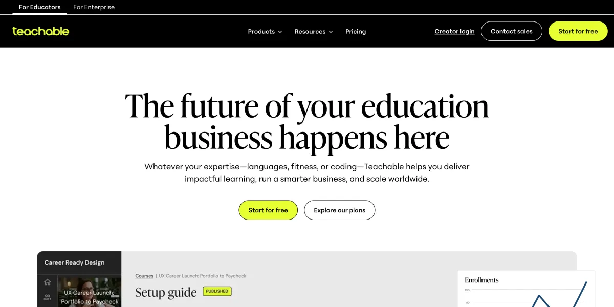 Teachable Online Course Platform