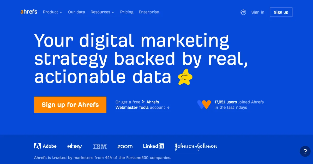 ahrefs homepage