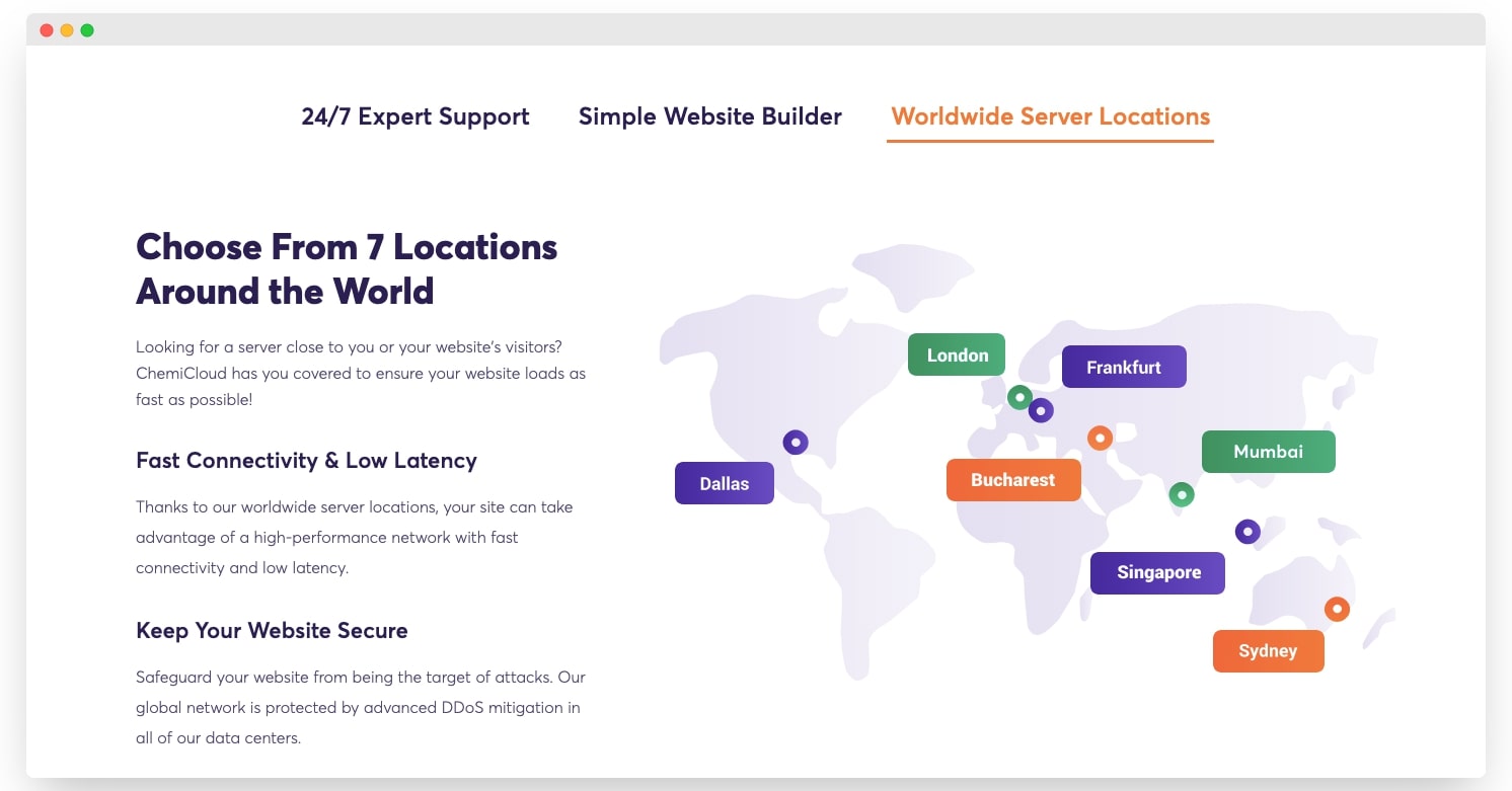 all server locations in chemicloud