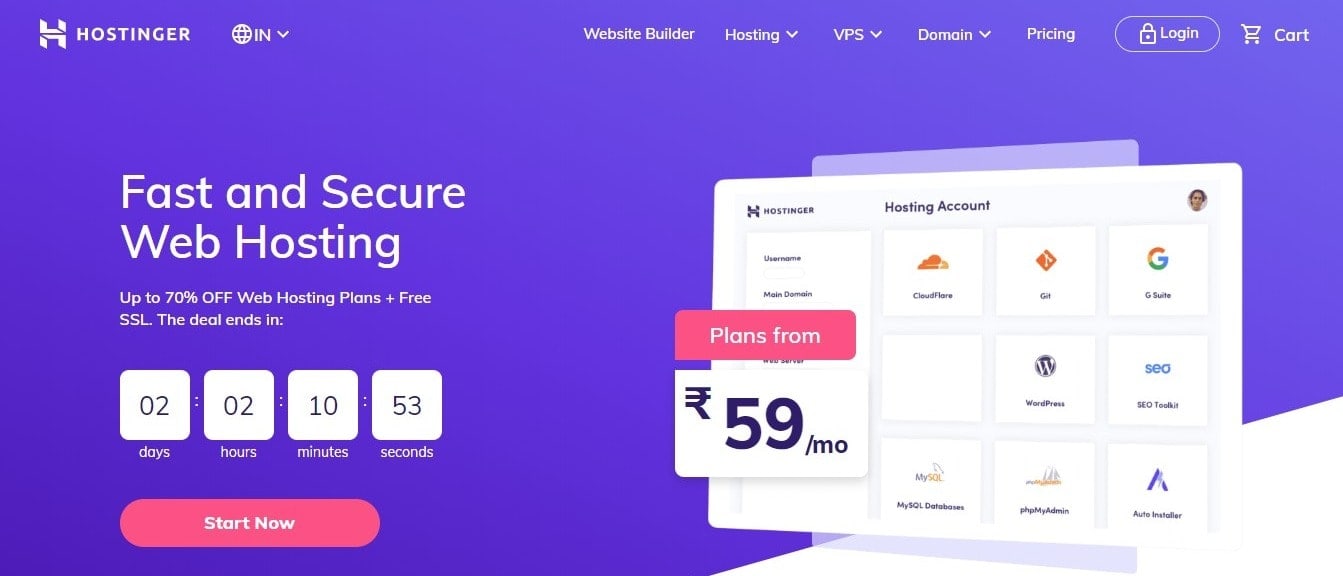 Hostinger Homepage