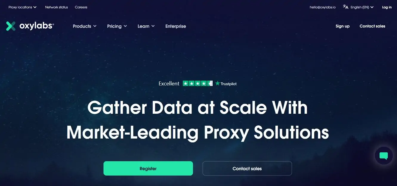 Oxylabs Homepage