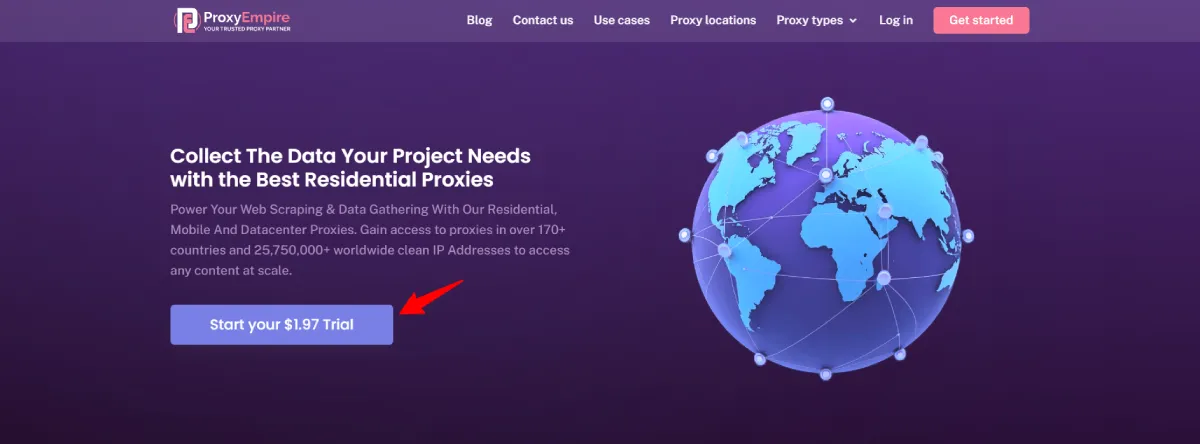 ProxyEmpire Homepage