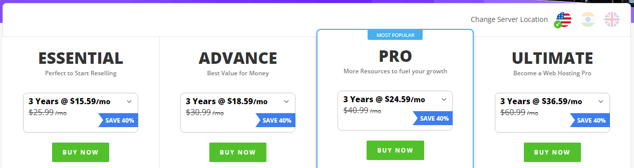 resellerclub pricing