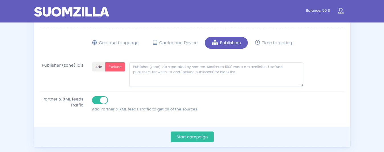 suomzilla publisher settings