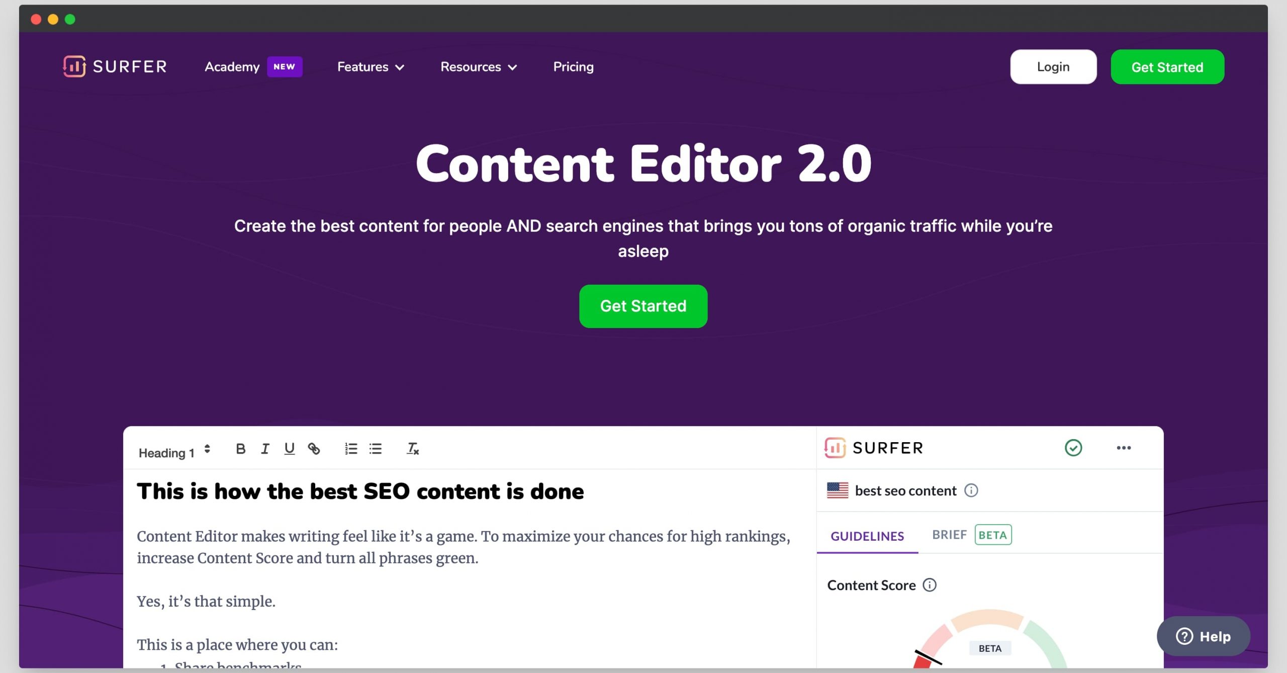 Surfer SEO Content Editor
